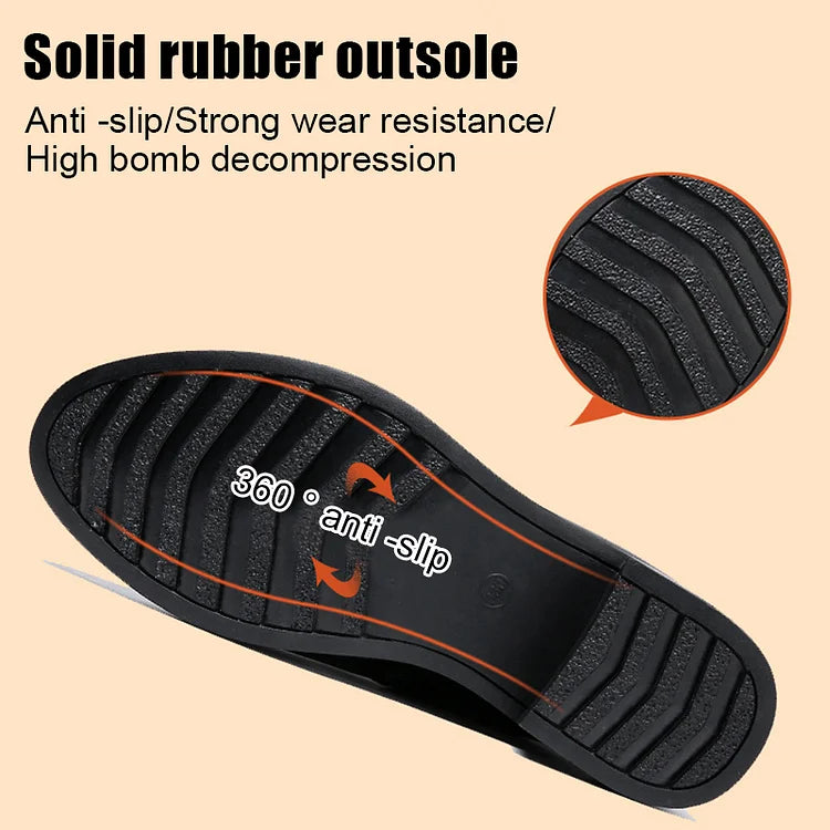 EB | Damen Echtes Leder Metall Schnalle Samt Stiefel