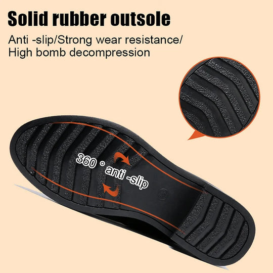 EB | Damen Echtes Leder Metall Schnalle Samt Stiefel