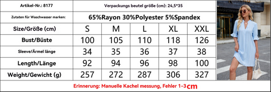 EB | Jacquard five-quarter-sleeved Kleid mit V-Ausschnitt