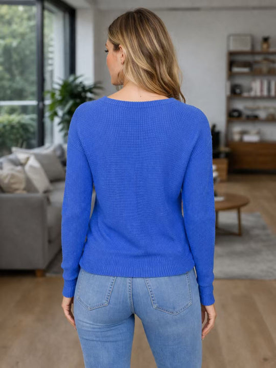 EB | Wickelbluse Im Strickdesign Polyester-mischung Modern und Bequem