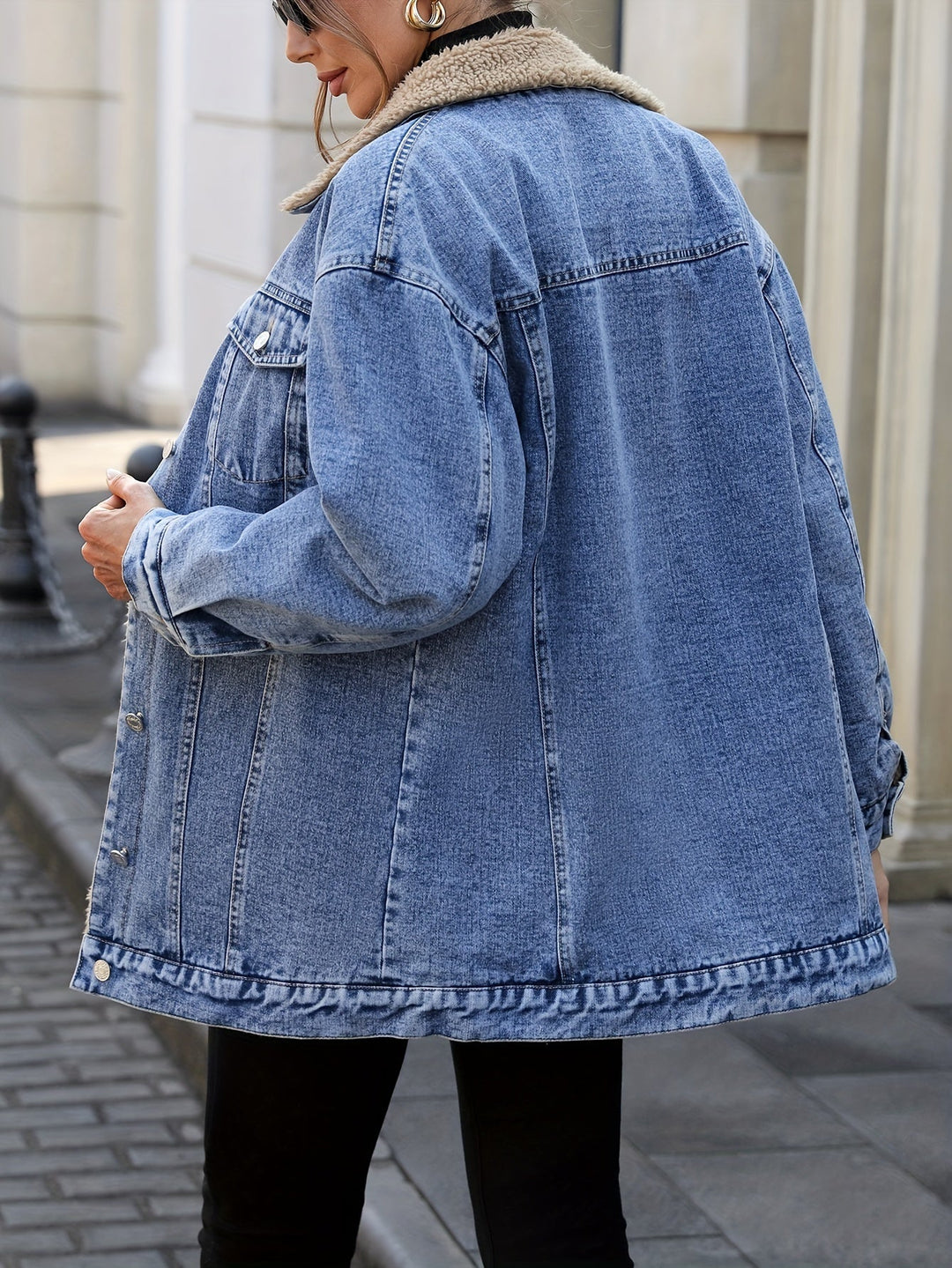 EB | Denimjacke mit Sherpa-fleecefutter Baumwolle/polyester Warm und Stilvoll