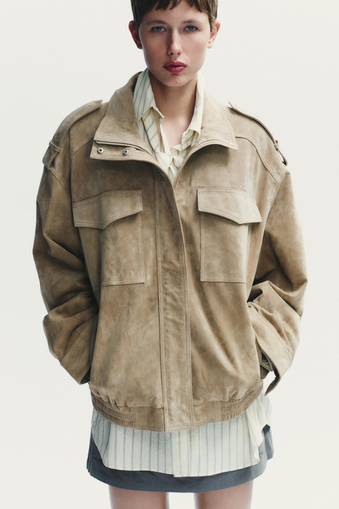 EB | Klassische Vintage-Inspirierte Wildlederjacke