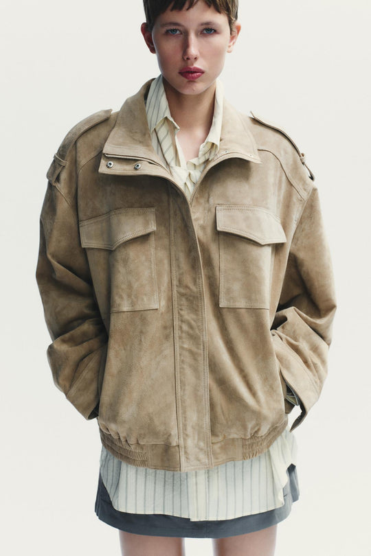 EB | Klassische Vintage-Inspirierte Wildlederjacke