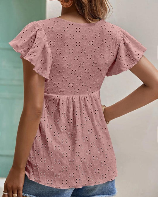 EB | Hohles Jacquard-Oberteil mit Fransen