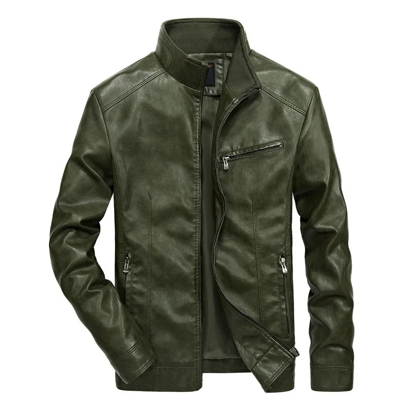 EB | Lederjacke für Herren Frühlingsjacke mit Reißverschluss