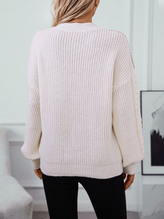 EB | Strickpullover mit Farbblocken Weicher Strick Elegantes Design
