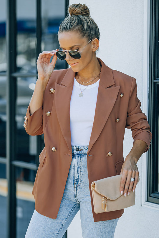 EB | Doppelreiher-Reverskragen Langarm Blazer