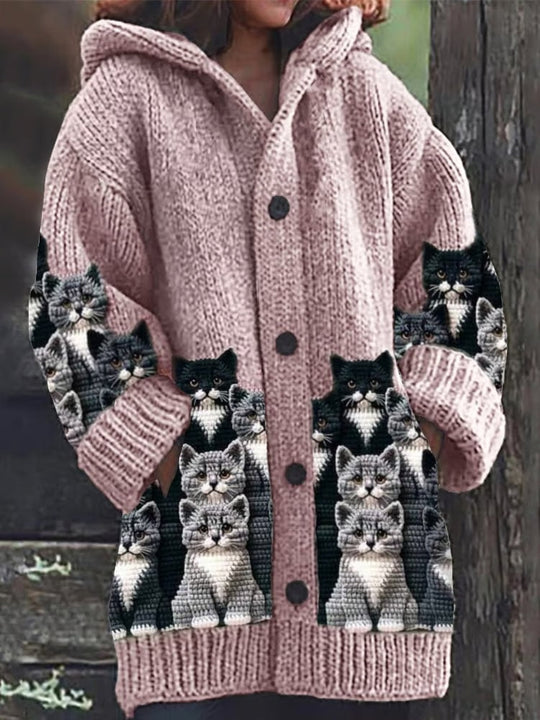 EB | Skurrile Katze Strickjacke