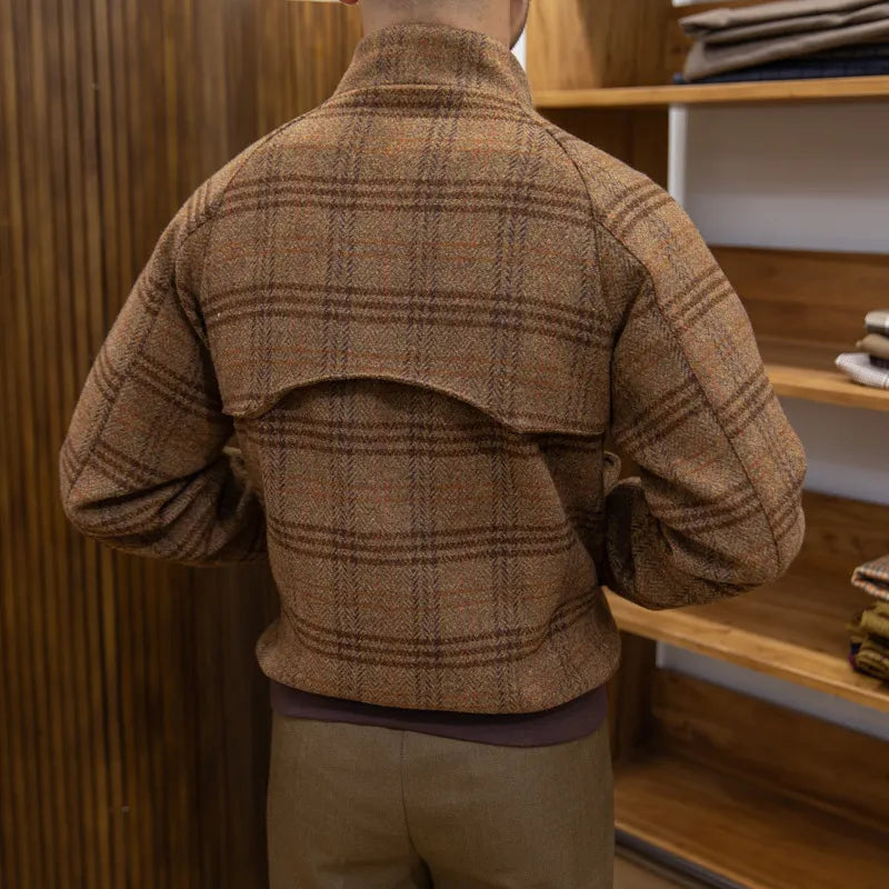EB | Slim-Fit karierter Mantel mit Stehkragen
