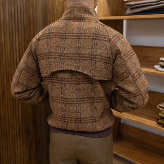 EB | Slim-Fit karierter Mantel mit Stehkragen