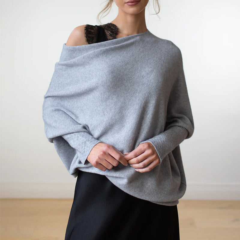 EB | Gemütlicher Oversized Strickpullover mit Carmen-Ausschnitt