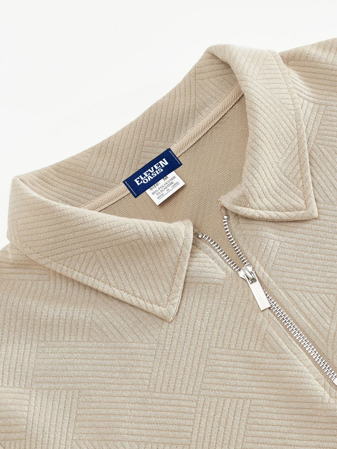 EB | Halb-Zip Pullover mit Strukturmuster - Smart-Casual Stil für Alltag und Büro