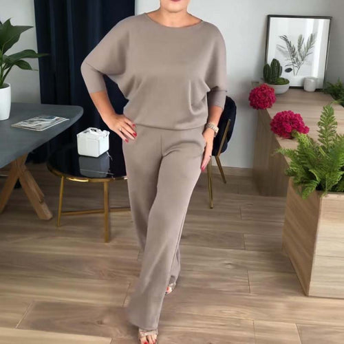 EB | Stylisches 3-Teilige Set Bestehend Aus Einem Langen Cardigan, Top und Hose