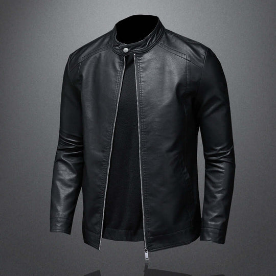 EB | Klassischer Stil Kunstleder Bikerjacke für Männer
