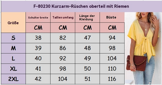 EB | Einfarbig gespleißtes lockeres Riemchen-Rüschen-Top