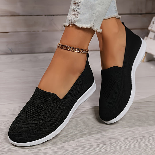 EB | Einfarbige Gestrickte Sneaker Für Damen