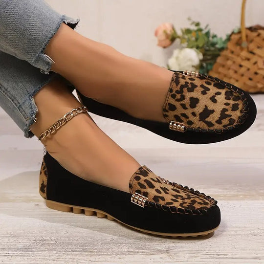 Bequeme Damen-Slipper mit wildem Leopardenprint EB EB