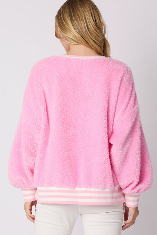 EB | Weihnachtsbuchstaben Strass Langarm Rundhalsausschnitt Sweatshirt