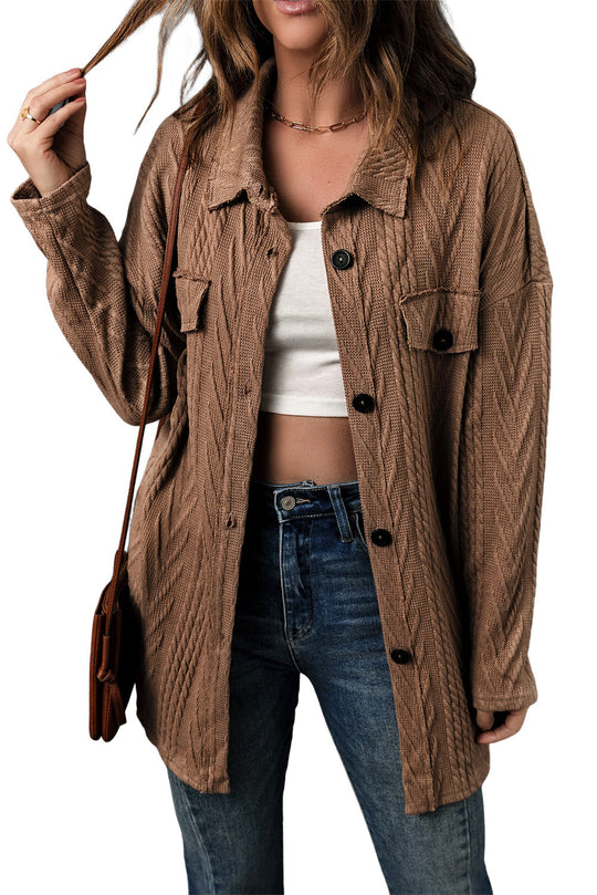 EB | Gestrickte Bluse mit Knopfleiste Baumwollmix Perfekt für Lagenlook