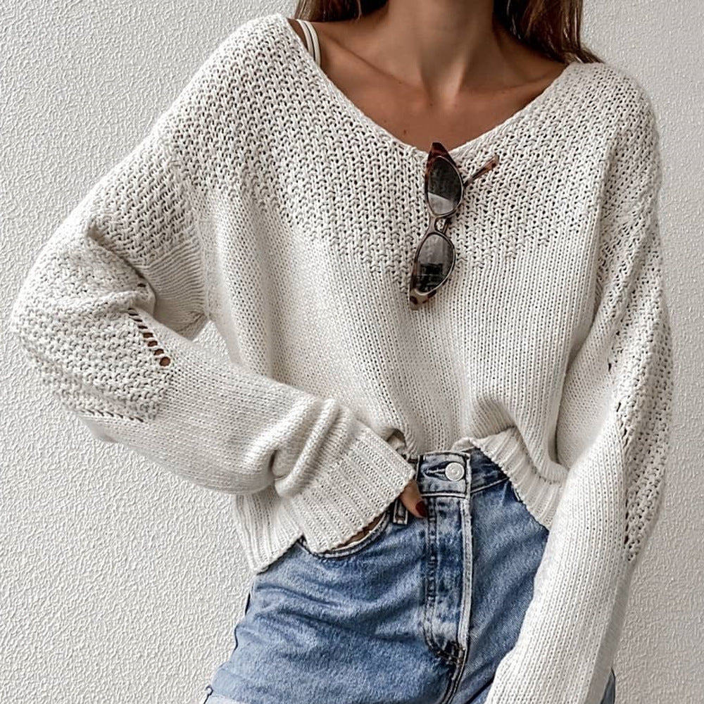 EB | Lockere Strickjacke mit V-ausschnitt Leicht und Komfortabel Lässiger Chic