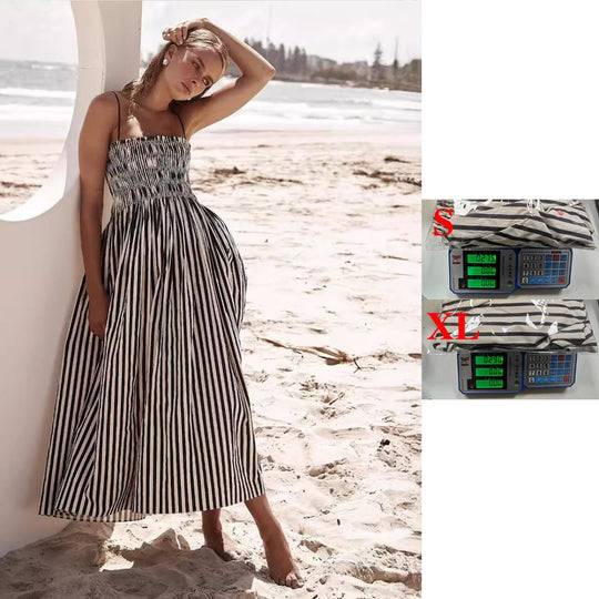 EB | Gestreiftes Hosenträgerkleid mit Taschen