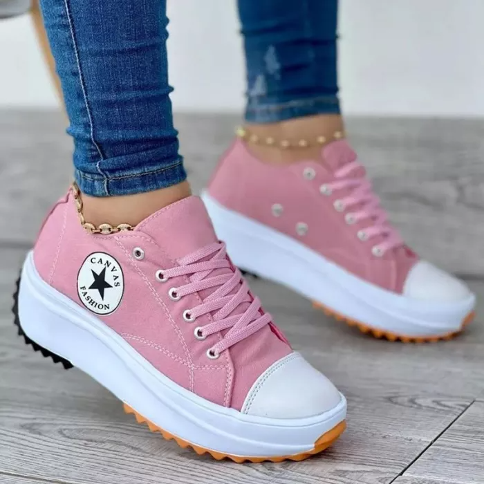 EB |Bequeme Schnürschuhe mit dicker Sohle