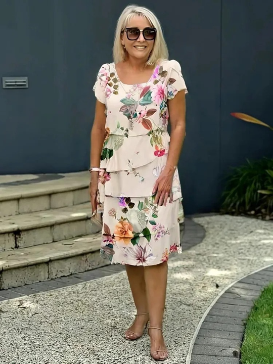 EB | Blumenrüsche Kleid In Lagen