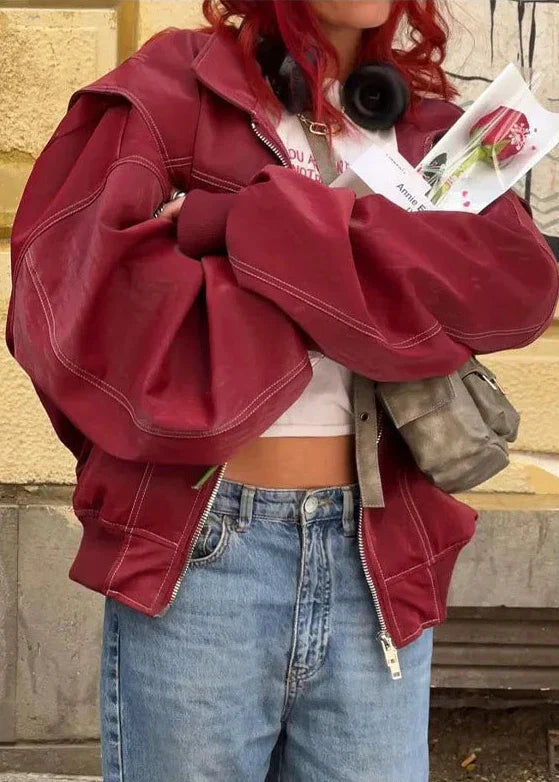 EB | Weinroter Reißverschlussjacke