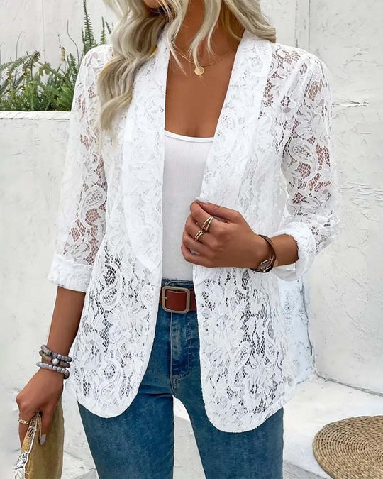 Reverskragen Spitze Blazer
