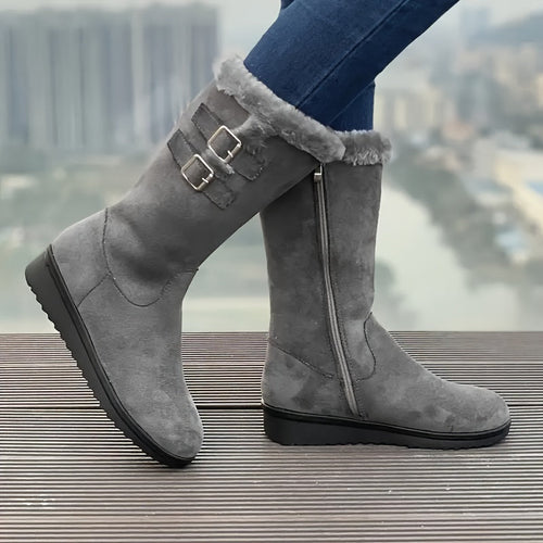 EB | Verstärkte Samt Mittelrohr Schnee Stiefel