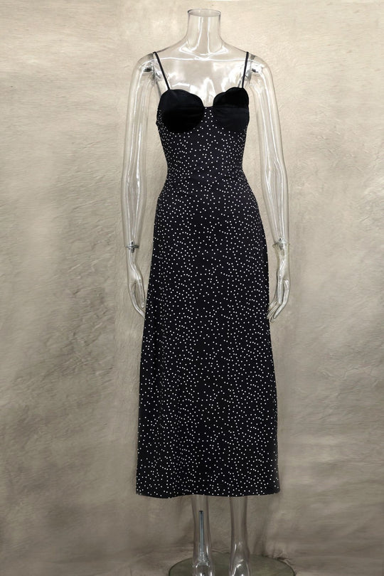 EB | Kontrastfarbenes Kleid mit Polka-Dot-Print