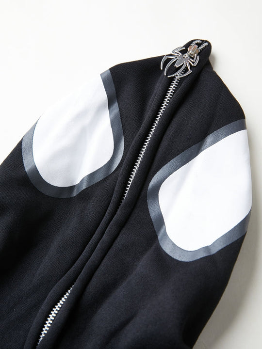 EB | Hoodie mit Reißverschluss Und Spinnenprint