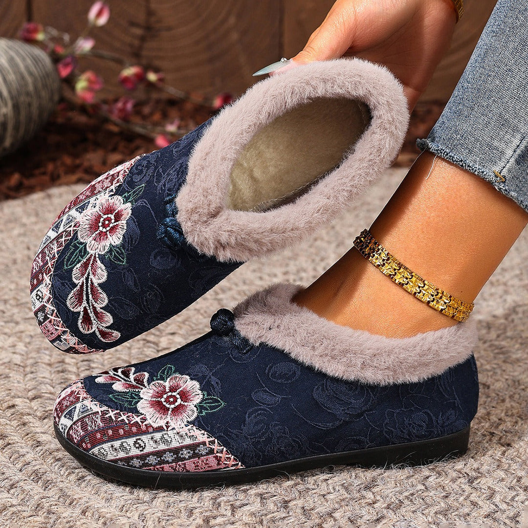 Warme, weiche Schuhe für Damen mit zartem Blumenprint EB EB