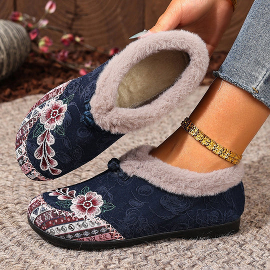 Warme, weiche Schuhe für Damen mit zartem Blumenprint EB EB