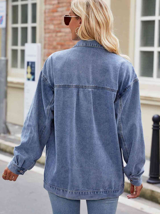 EB | Knopf-Down Denimjacke mit Taschen