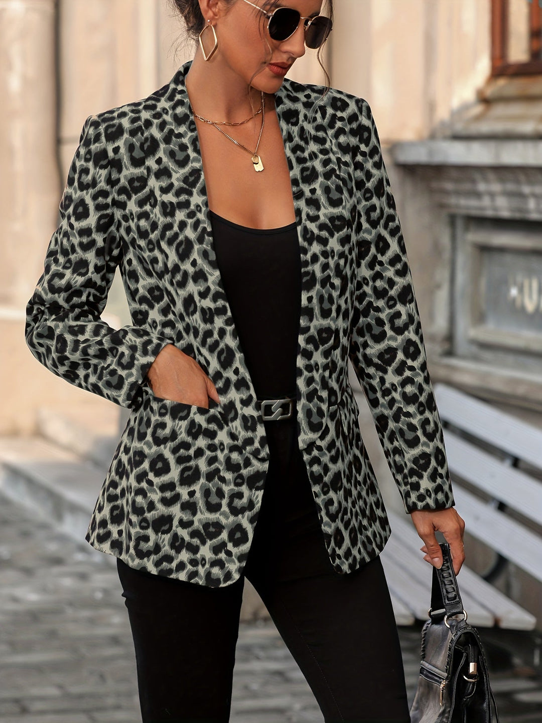 EB | Eleganter Business Langblazer mit Leopardenmuster für alle Jahreszeiten