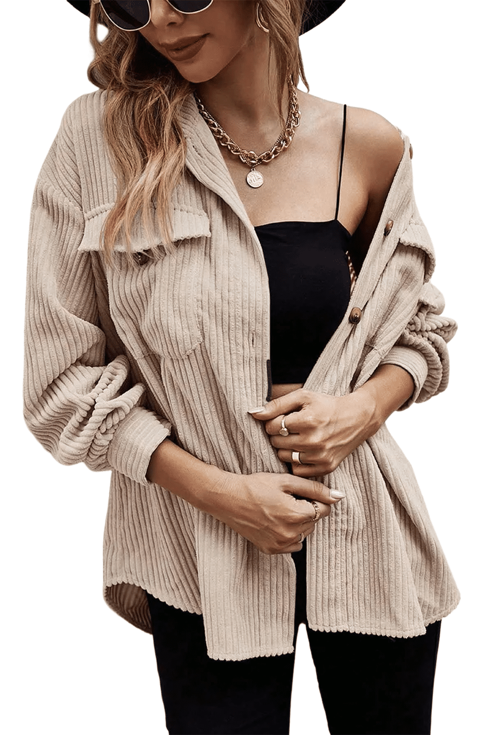 EB | Rippierte Hemdjacke Baumwollmischung Komfortabel und Elegant