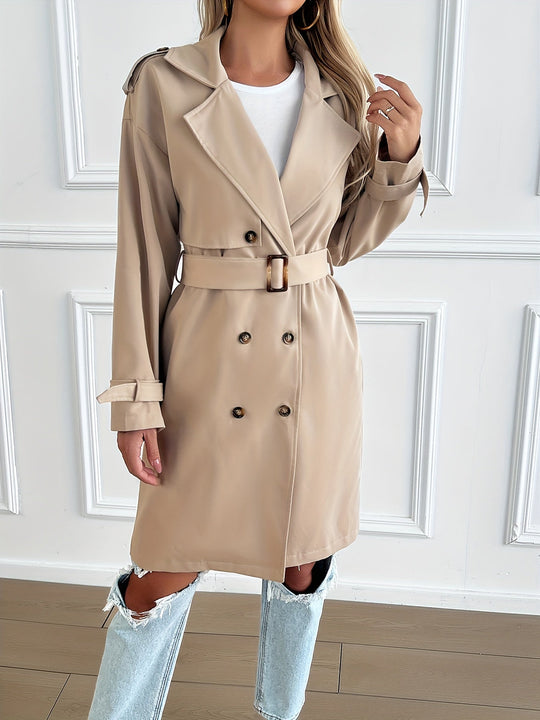 EB | Gürteltrenchcoat mit langen Ärmeln für Frauen Perfekt für den Alltag