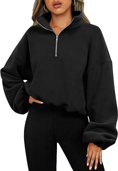 EB | Sweatshirt mit Halb-Zip und Stehkragen