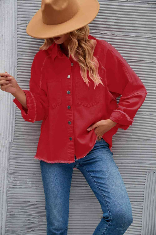 EB | Raw Hem Kragen Denimjacke