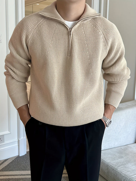 EB | Strickjacke mit Reißverschluss und Hohem Kragen Weich und Komfortabel Acryl