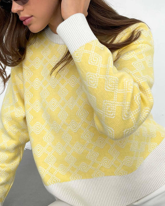 EB | Muster Strickpullover Weich und Trendy Statement-look