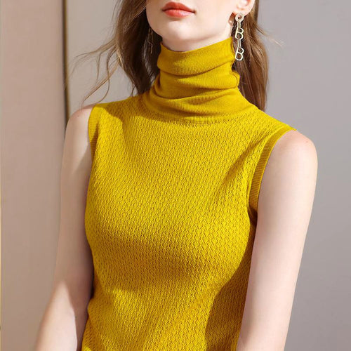 EB |  Gemütlicher hochgeschlossener ärmelloser Pullover