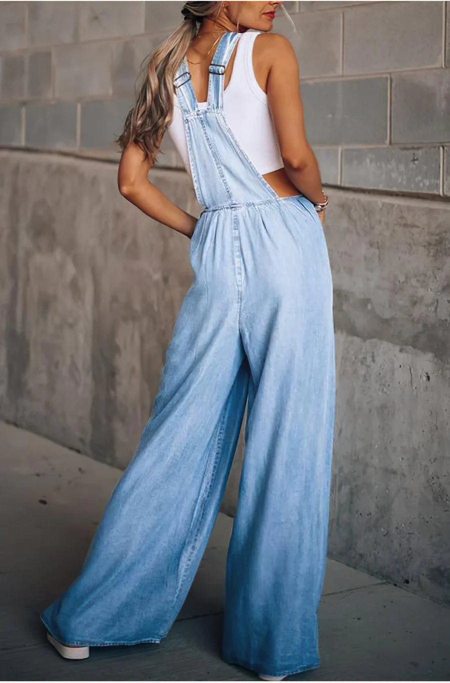 EB | Armelloser Trendiger Denim-Overall für Damen