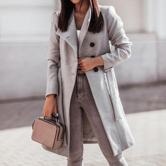 EB | Klassischer Damen Trenchcoat Mit Doppelter Schleifenverschluss