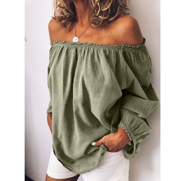 EB | Off Shoulder Bluse mit Eleganten Ballonärmeln