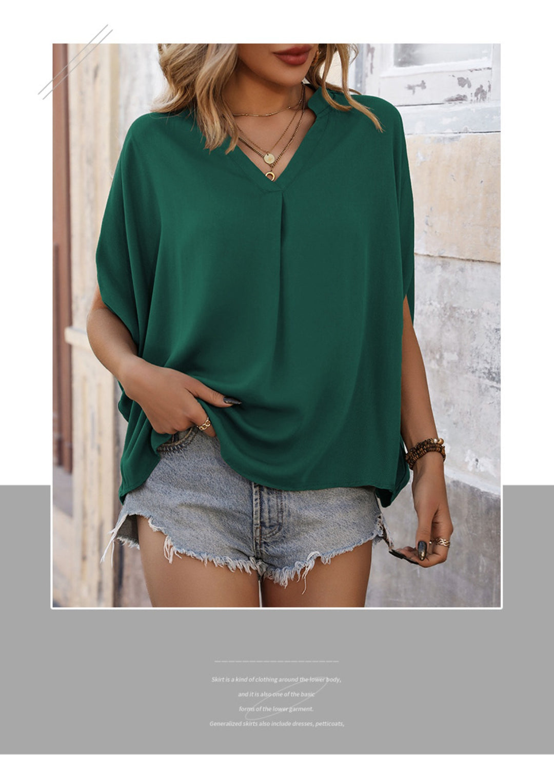 EB | Drop F maus Ärmel solide Farbe Shirt Frauen
