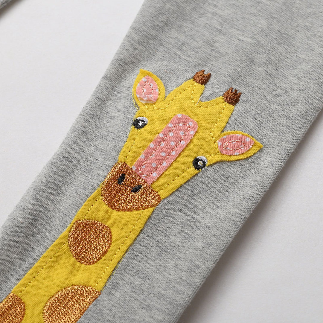Mädchen Leggings mit niedlicher Giraffenapplikation EB