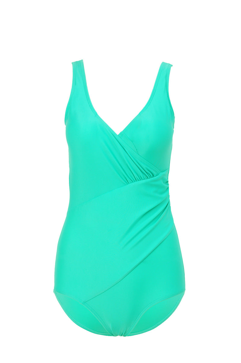 Damen Eleganter Wickel-Badeanzug mit modellierenden Einsätzen EB