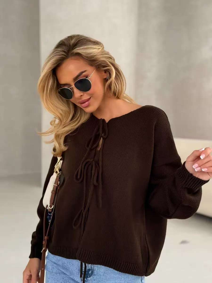 EB | Stylischer Kurzer Cardigan mit Schnürung